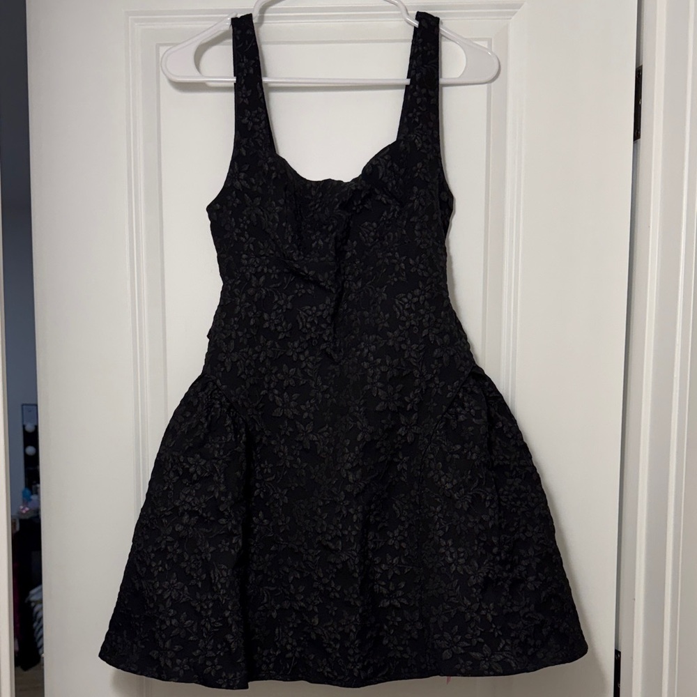 Cider Black Floral Mini Dress